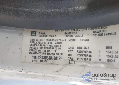 2004 GMC Canyon Sle из США, поврежденный, VIN 1GTCS136348148129